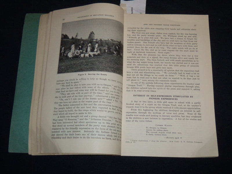 1938 APRIL 1 DEPT. EDUCATION BULLETIN HOW THE PIONEERS MOVED WESTWARD - J 8198