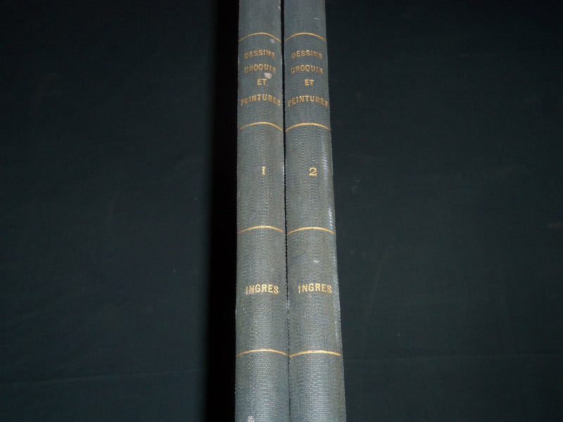 1870'S COLLECTION DE 120 DESSINS CROQUIS ET PEINTURES INGRES VOLUME 1 & 2- Z 166