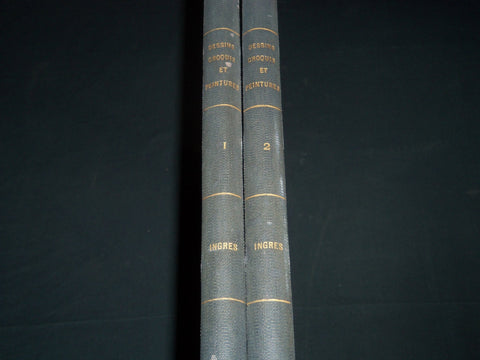 1870'S COLLECTION DE 120 DESSINS CROQUIS ET PEINTURES INGRES VOLUME 1 & 2- Z 166