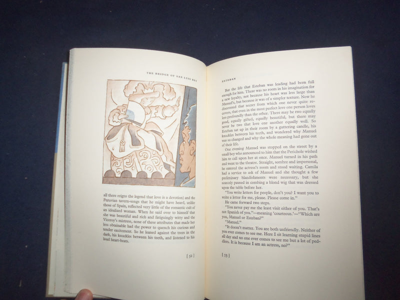 1955 THE BRIDGE OF SAN LUIS REY HARDCOVER BOOK BY THORNTON WILDER - KD 8158