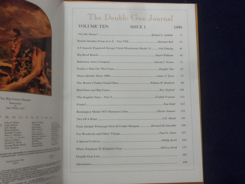 1999 SPRING THE DOUBLE GUN JOURNAL SOFTCOVER BOOK - VOL. TEN, ISSUE 1 - SP 1534W