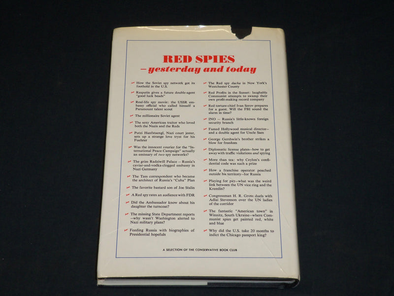 1973 RED SPIES IN THE U. S. HARDCOVER BOOK INSCRIBED BY GEORGE CAPOZI - D 485