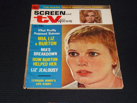 1968 OCTOBER SCREEN & TV ALBUM MAGAZINE - MIA FARROW FRONT COVER - E 15686