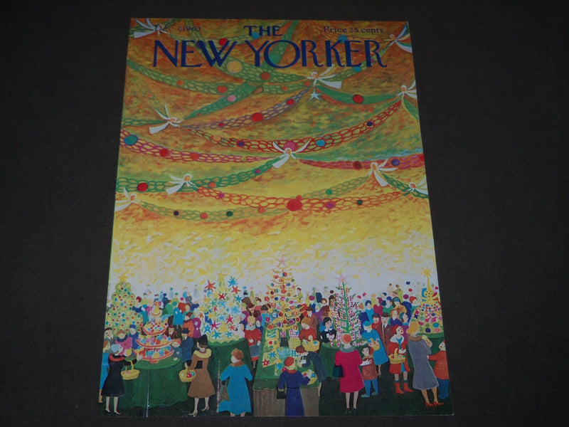 1963 DECEMBER 7 NEW YORKER MAGAZINE FRONT COVER ONLY - GREAT ART FOR FRAMING
