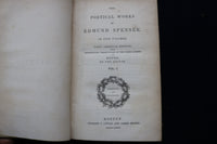 1839 THE POETICAL WORKS OF EDMUND SPENSER HARDCOVER BOOKS - 5 VOLUMES - KD 9450