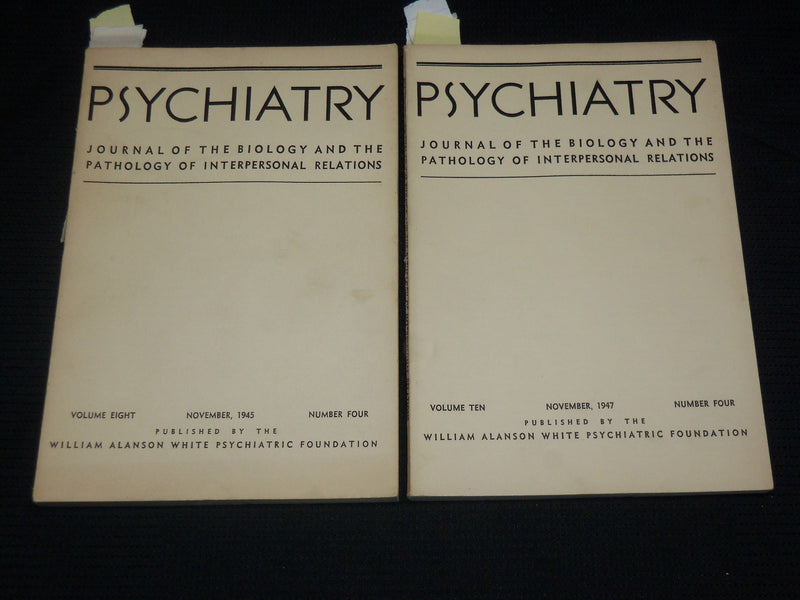 1945-1947 PSYCHIATRY JOURNAL OF BIOLOGY & PATHOLOGY LOT OF 2 ISSUES - WR 505D