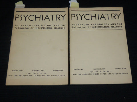 1945-1947 PSYCHIATRY JOURNAL OF BIOLOGY & PATHOLOGY LOT OF 2 ISSUES - WR 505D