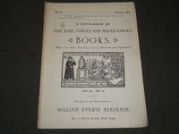 1889 WILLIAM EVARTS BENJAMIN FINE RARE CURIOUS BOOK CATALOGUE NO. 18 - J 5218