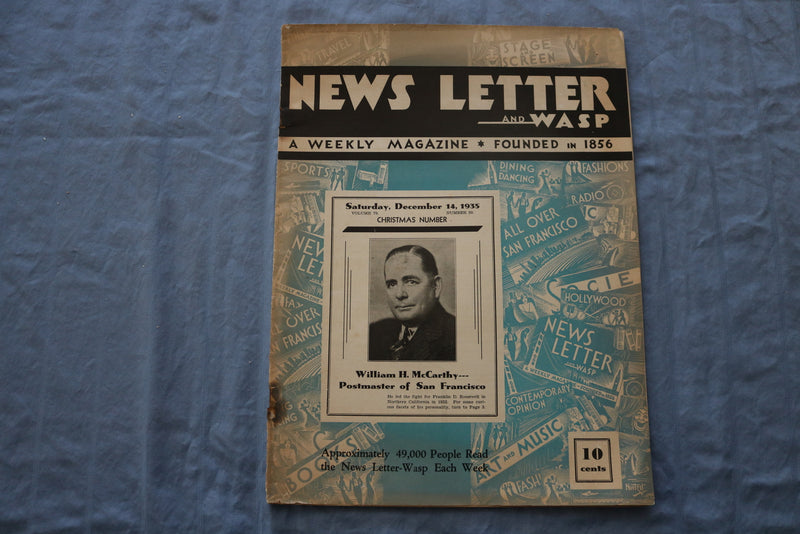 1935 DECEMBER 14 NEWS LETTER AND WASP MAGAZINE- PHOTOS, STORIES & ADS - SP 4785N
