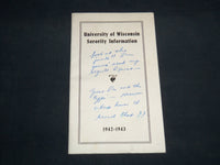 1942-1943 UNIVERSITY OF WISCONSIN SOROITY INFORMATION GUIDE BOOK - J 8652