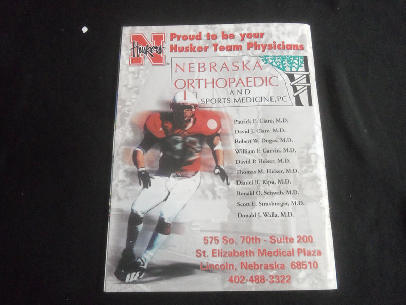 2003 SEP 13 FOOTBALL PROGRAM - UNIV OF NEBRASKA VS PENN STATE UNIV - B 5534S
