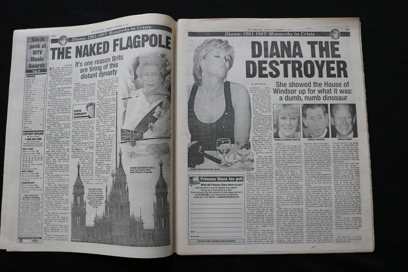 1997 SEPTEMBER 4 NEW YORK POST NEWSPAPER - THE ROYAL INSULT-QUEEN SNUBS- NP 8921