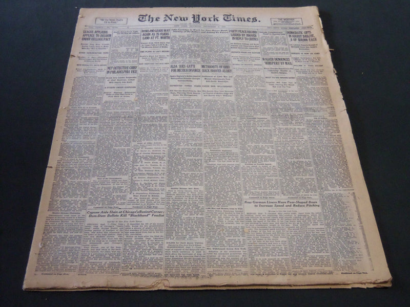 1928 SEPTEMBER 8 NEW YORK TIMES - ALDA SUES GATTI FOR MEXICAN DIVORCE - NT 6451