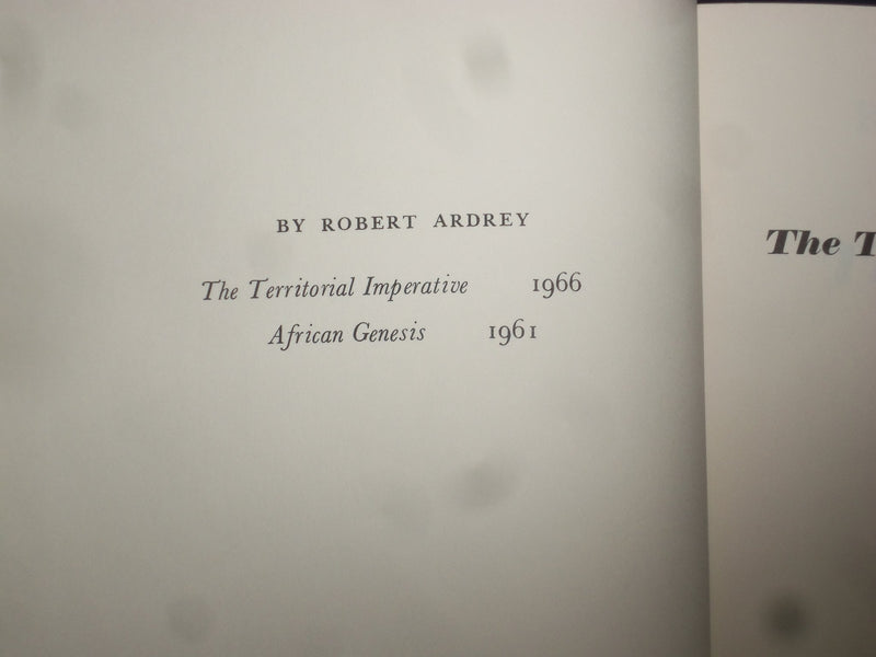 1966 THE TERRITORAL IMPERATIVE HARDCOVER BOOK BY ROBERT ARDREY - KD 9166