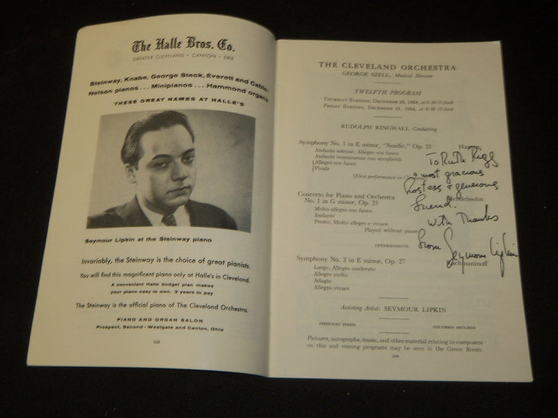 1953-1954 THE CLEVELAND ORCHESTRA PROGRAM LOT OF 3 - SIGNED - SENOFSKY - J 5344