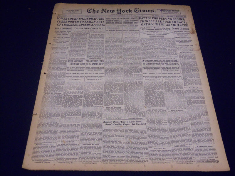 1937 JUL 28 NEW YORK TIMES BATTLE FOR PEIPING BEGINS CHINESE PUSHED BACK- NT 441