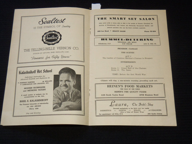 1945 CAIN PARK THEATRE 8TH SUMMER SEASON PROGRAM - CLEVELAND, OHIO - J 8011
