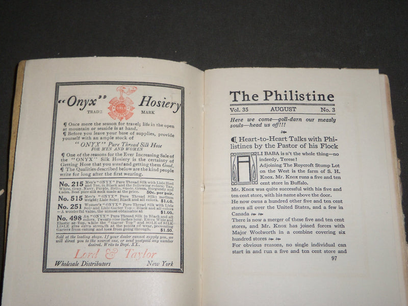 1909-1914 THE PHILISTINE MAGAZINE LOT OF 20 ISSUES - BY ELBERT HUBBARD - WR 709A