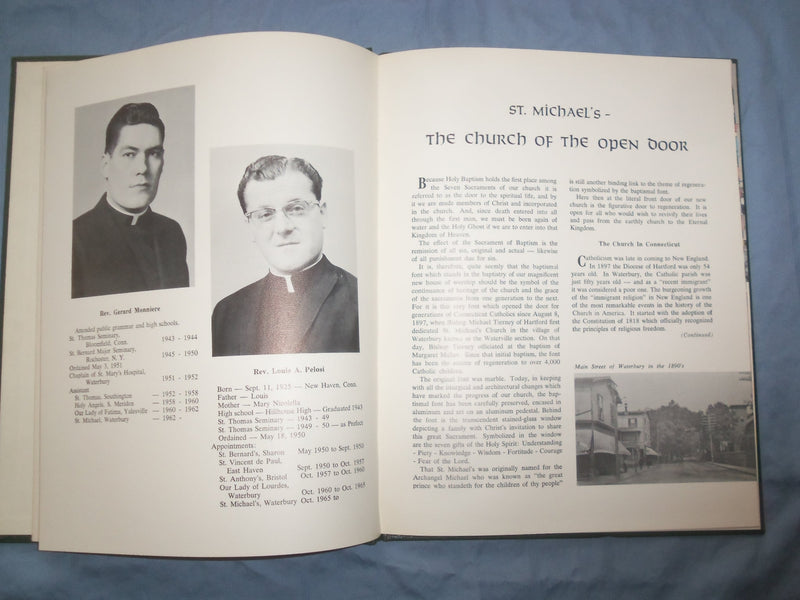 1980 ST. MICHAEL'S CHURCH HARDCOVER BOOK - WATERBURY, CONNECTICUT - KD 9356