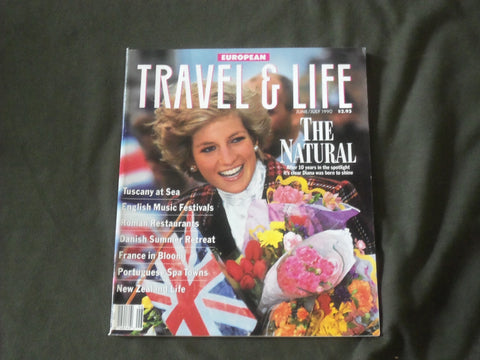 1990 JUNE/JULY EUROPEAN TRAVEL & LIFE MAGAZINE - PRINCESS DIANA COVER - B 851
