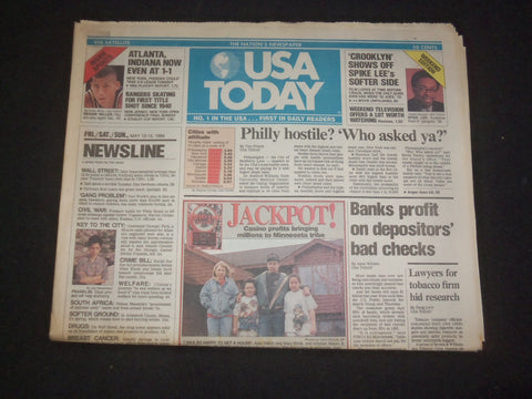 1994 MAY 13-15 USA TODAY NEWSPAPER-BANKS PROFIT ON DEPOSITORS' BAD CHECK-NP 7777