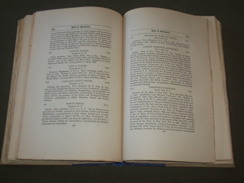 1899 EMPIRE STATE SOCIETY S. A. R. REGISTER - MEMBERES & ANCESTOR - KD 4596