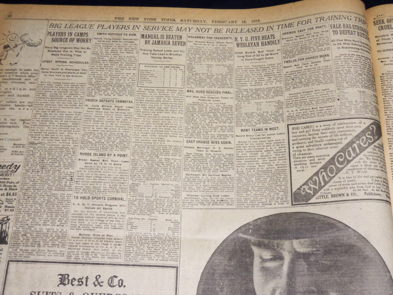 1919 FEBRUARY 15 NEW YORK TIMES - WILSON PRESENTS WORLD LEAGUE PLAN - NT 7966
