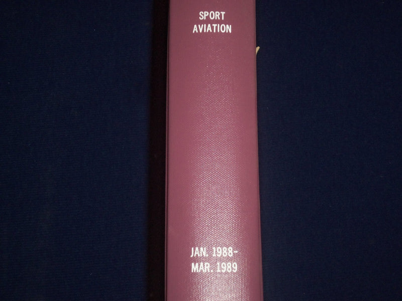 1988 JAN - 1989 MAR SPORT AVIATION MAGAZINE BOUND VOLUME - NICE PHOTOS - KD 3087