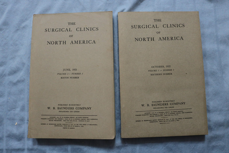 1918-1922 SURGICAL CLINICS OF CHICAGO & NORTH AMERICA MAGAZINE- LOT OF 5- O 3898