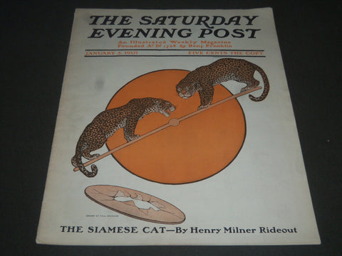 1907 JANUARY 5 THE SATURDAY EVENING POST MAGAZINE - ILLUSTRATED COVER- SP 996