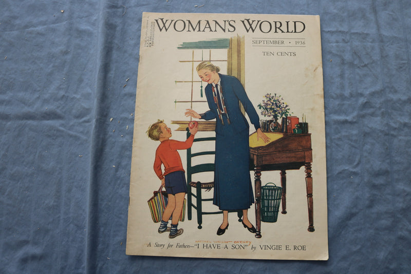 1936 SEPTEMBER WOMAN'S WORLD MAGAZINE - I HAVE A SON BY VINGIE E. ROE - SP 4784A