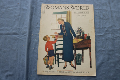 1936 SEPTEMBER WOMAN'S WORLD MAGAZINE - I HAVE A SON BY VINGIE E. ROE - SP 4784A