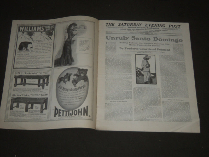1904 APRIL 23 THE SATURDAY EVENING POST MAGAZINE - ILLUSTRATED COVER - SP 462