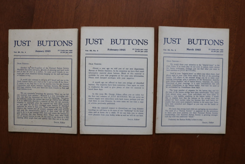 1944-1946 JUST BUTTONS MAGAZINE - LOT OF 13 - O 3925