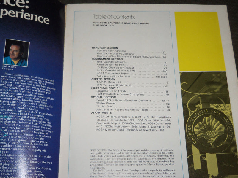 1975 NORTHERN CALIFORNIA GOLF-ASSOCIATION BLUE BOOK - NICE PHOTOS - J 2753