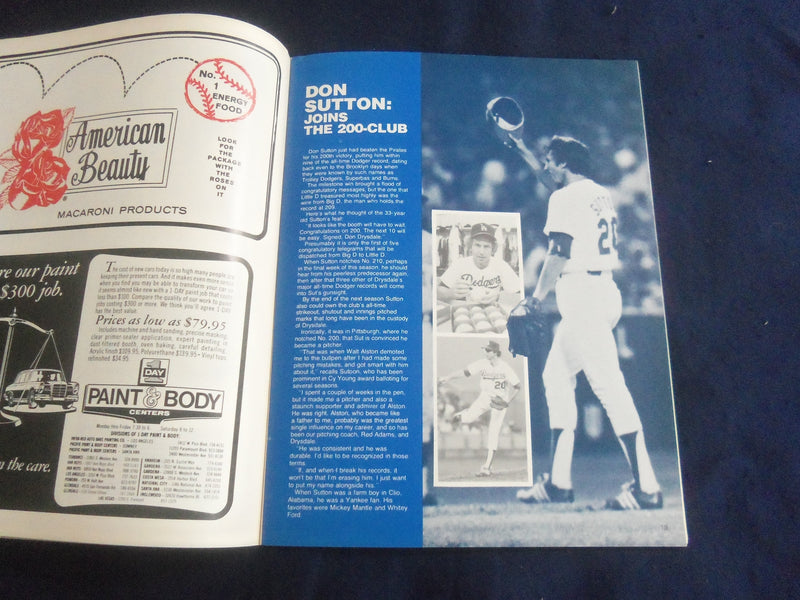 1978 LOS ANGELES DODGERS VS. SAN DIEGO PADRES SCORECARD - SCORED - B 4179L