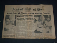 1965 DEC 10 THE CATHOLIC STANDARD AND TIMES NEWSPAPER - POPE PAUL VI - NP 3389