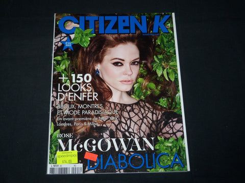 2012 SUMMER CITIZEN K MAGAZINE - ROSE MCGOWAN COVER - DIABOLICA- RC 1117