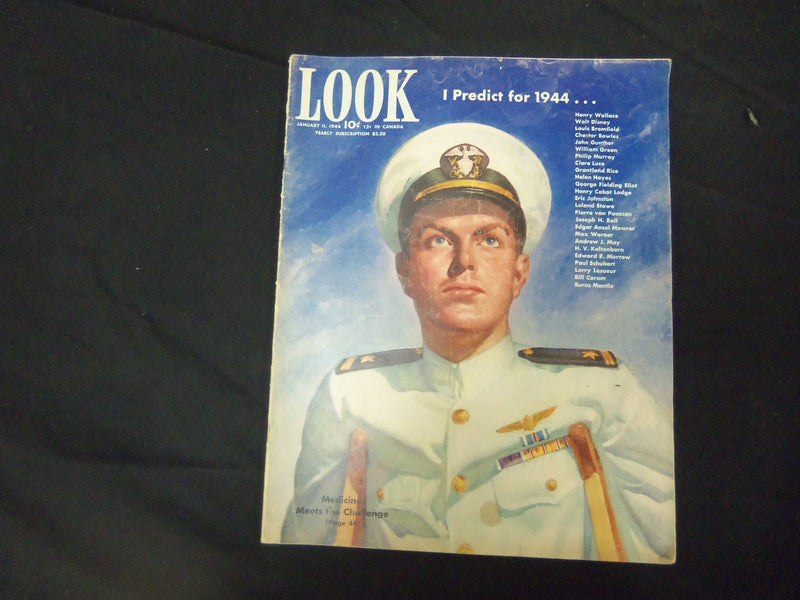 1944 JANUARY 11 LOOK MAGAZINE - GREAT PHOTOS & ADS - ST 1978