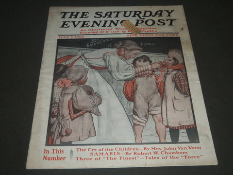 1906 MAY 5 THE SATURDAY EVENING POST MAGAZINE - ILLUSTRATED COVER- SP 974