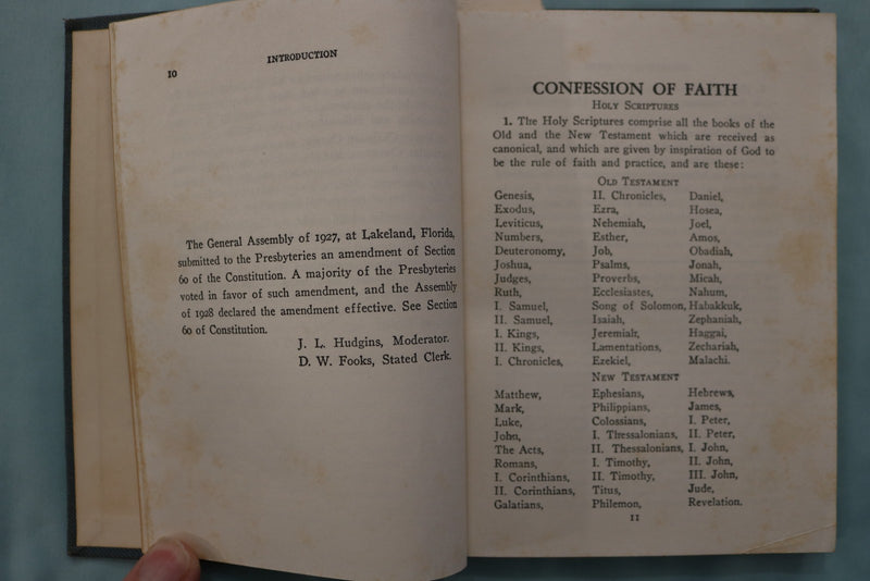 1951 CONFESSION OF FAITH - CUMBERLAND CHURCH HARDCOVER BOOK - K 3336