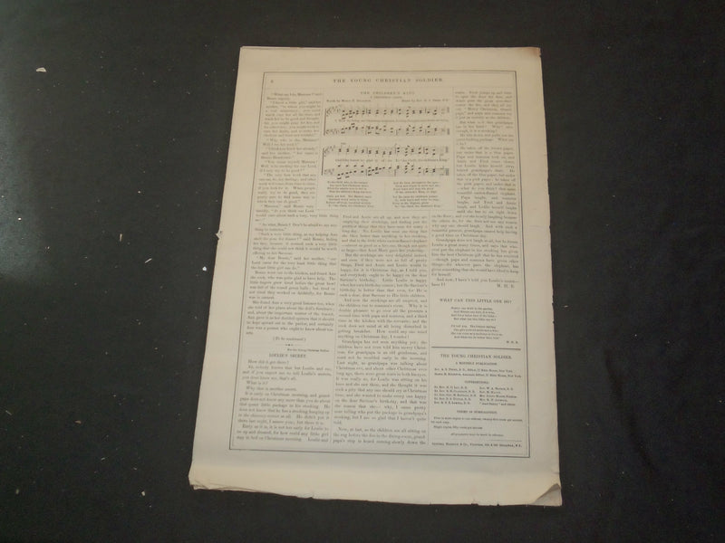 1867 DECEMBER THE YOUNG CHRISTIAN SOLDIER NEWSPAPER - VOLUME 1 - ST 531S