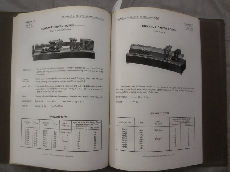 1935 MUIRHEAD & CO. LTD EQUIPMENT CATALOG - PUBLISHED IN UNITED KINGDOM - K 258