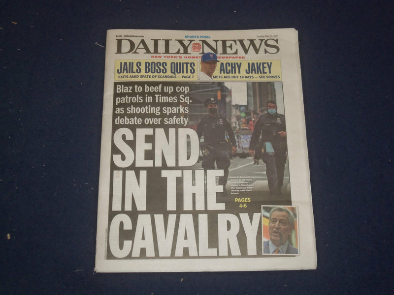 2021 MAY 11 NEW YORK DAILY NEWS NEWSPAPER - JACOB DEGROM GOES ON INJURED LIST