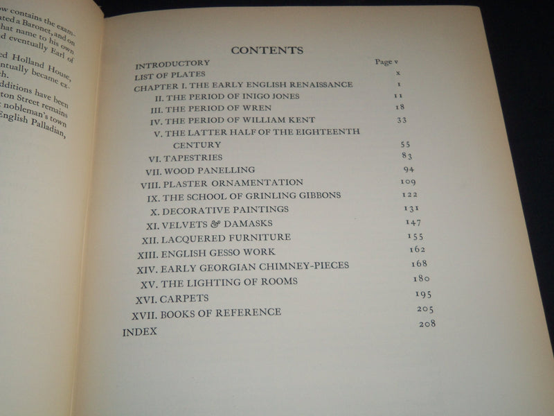 1909 THE DECORATION AND FURNITURE OF ENGLISH MANSIONS VOLUME BY LENYGON - Z 117