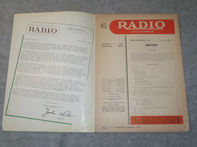 1947 FEBRUARY-MARCH RADIO MANUFACTURING AND BROADCASTING MAGAZINE - J 6300