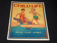 1937 AUGUST CHILD LIFE MAGAZINE NICE ILLUSTRATED COVER & INSIDES - E 3772