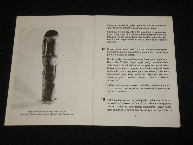 1993 ARTE Y ARTZSANIA ABORIGEN DE LA ARGENTINA SOFTCOVER BOOK - SPANISH - J 6973