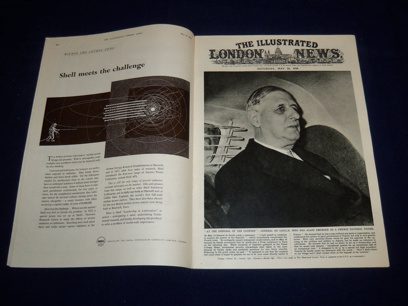 1955 MAY 24 ILLUSTRATED LONDON NEWS MAGAZINE - GENERAL DE GAULLE - E 8025