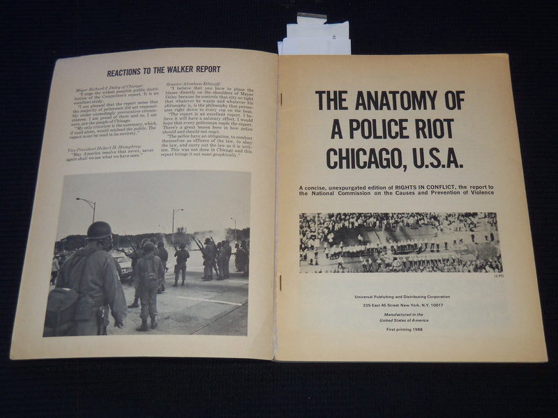 1968 ANATOMY OF A POLICE RIOT - CHICAGO - FIRST PRINTING - J 7452